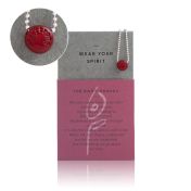 BE STRONG - Sterling Silver Ball Chain Necklace with Red Pendant