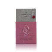 Be Strong - Sterling Silver Box Chain Necklace with Red Pendant