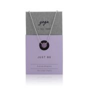 JUST BE - Sterling Silver Ball Chain Necklace with Purple Pendant