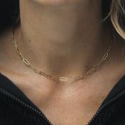 18K Gold Plated Paper Clip Necklace