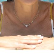 Magic Pearl and Colorful beads silver Necklace