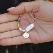 JUST BE -  14K Gold vermeil pendant with baroque pearl necklace