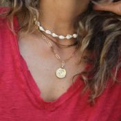 Be Strong Medallion - 18K Gold Plated Bold Link Necklace