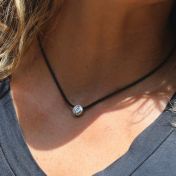 Be Strong Black Cord with Sterling Silver Pendant