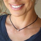 Be Strong Black Cord with Sterling Silver Pendant