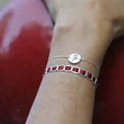 Be Strong - Red Woven Sterling Silver Bracelet