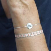 Be creative - Orange Woven Sterling Silver Bracelet