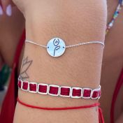 Be Strong - Red Woven Sterling Silver Bracelet