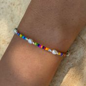 Colorful beads and Pearl Bracelet