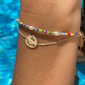 Colorful beads and Pearl Bracelet