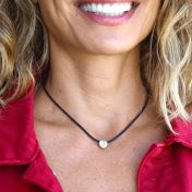 Be Strong Black Cord with Sterling Silver Pendant