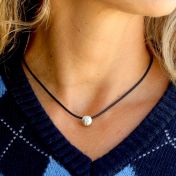 Be Strong Black Cord with Sterling Silver Pendant