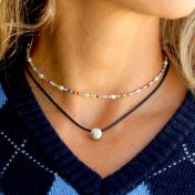 Colorful beads and Pearl Necklace
