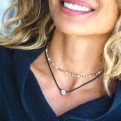 Be Strong Black Cord with Sterling Silver Pendant