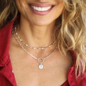 Just Be - Yoga Pose & Mantra Sterling Silver Bold Link Necklace