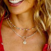 Colorful beads and Pearl Necklace