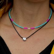 Be Strong Black Cord with Sterling Silver Pendant