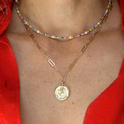 Be Strong Medallion - 18K Gold Plated Bold Link Necklace