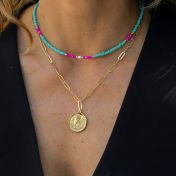 Be Strong Medallion - 18K Gold Plated Bold Link Necklace