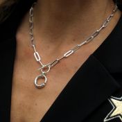 Paperclip Mantra Necklace in Sterling Silver
