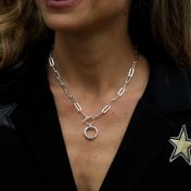 Paperclip Mantra Necklace in Sterling Silver