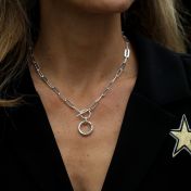 Paperclip Mantra Necklace in Sterling Silver