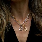 Paperclip Mantra Necklace in Sterling Silver