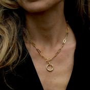 Paperclip Mantra Necklace in18K Gold Plated 