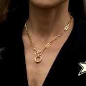 Paperclip Mantra Necklace in18K Gold Plated 