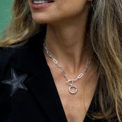 Paperclip Mantra Necklace in Sterling Silver