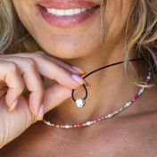 Be Strong Black Cord with Sterling Silver Pendant