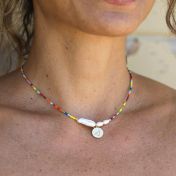 BE BRAVE - 14K Gold vermeil pendant with baroque pearl necklace