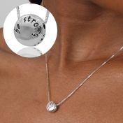 Be Strong - Sterling Silver Pendant Box Chain Necklace