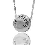 Be Strong - Sterling Silver Pendant Box Chain Necklace