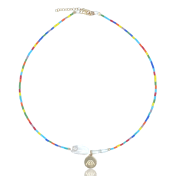 BE CREATIVE -  14K Gold vermeil pendant with baroque pearl necklace