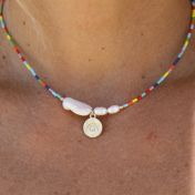 BE CREATIVE -  14K Gold vermeil pendant with baroque pearl necklace