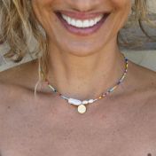 BE CREATIVE -  14K Gold vermeil pendant with baroque pearl necklace