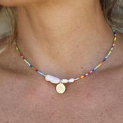 BE CREATIVE -  14K Gold vermeil pendant with baroque pearl necklace