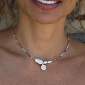 BE CREATIVE -  14K Gold vermeil pendant with baroque pearl necklace