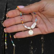 BE CREATIVE -  14K Gold vermeil pendant with baroque pearl necklace