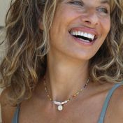 BE FREE - 14K Gold vermeil pendant with baroque pearl necklace