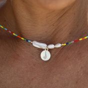 BE FREE - 14K Gold vermeil pendant with baroque pearl necklace