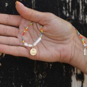 BE FREE - 14K Gold vermeil pendant with baroque pearl necklace