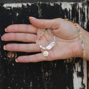 BE LOVE - 14K Gold vermeil pendant with baroque pearl necklace