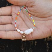 BE PURE - 14K Gold vermeil pendant with baroque pearl necklace