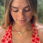 BE PURE - 14K Gold vermeil pendant with baroque pearl necklace