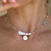 BE PURE - 14K Gold vermeil pendant with baroque pearl necklace