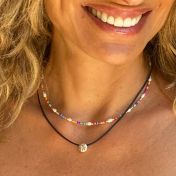 Colorful beads and Pearl Necklace