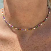 Colorful beads and Pearl Necklace