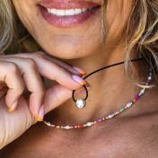 Colorful beads and Pearl Necklace